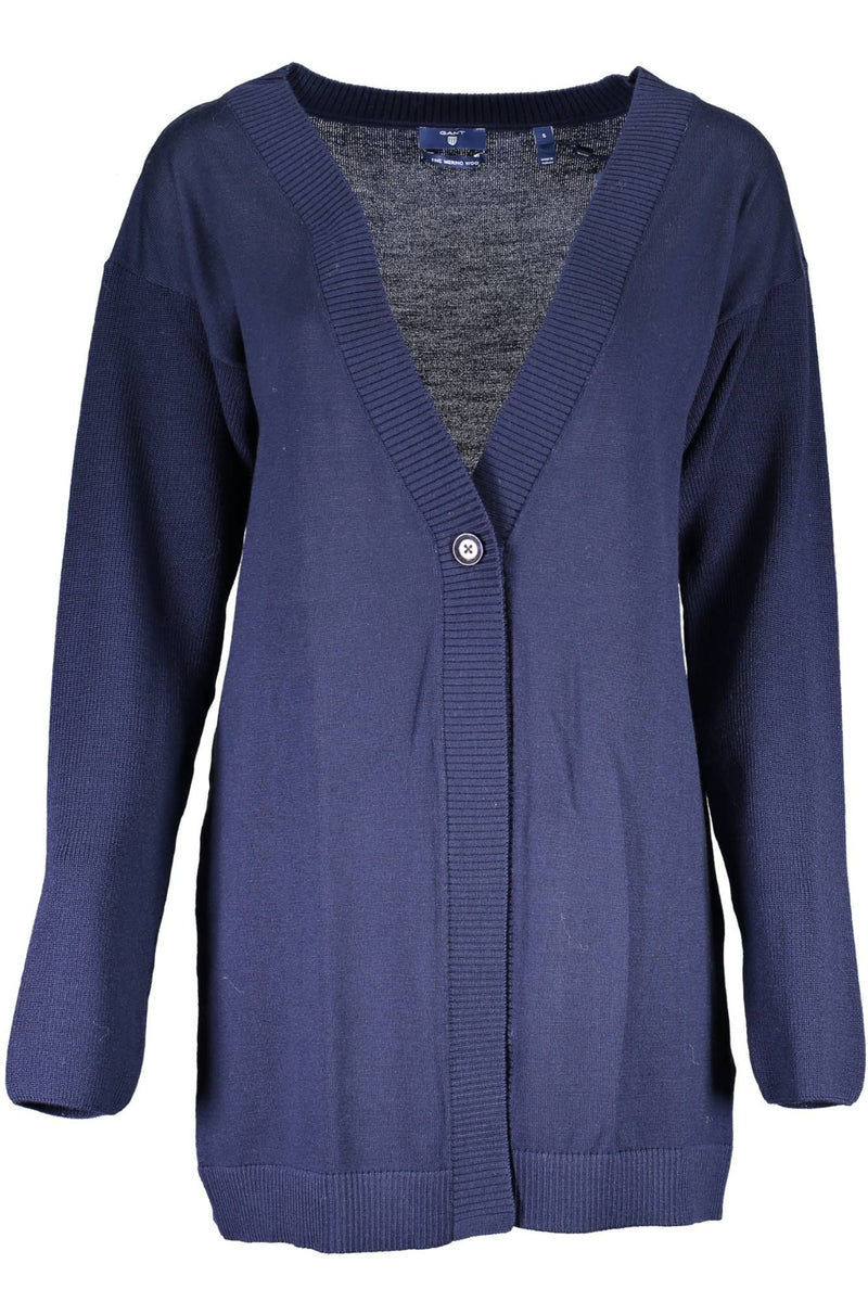 Blue Wool Women Cardigan Gant