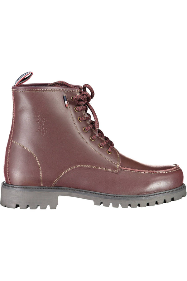 Red Leather Men Boot U.S. POLO ASSN.