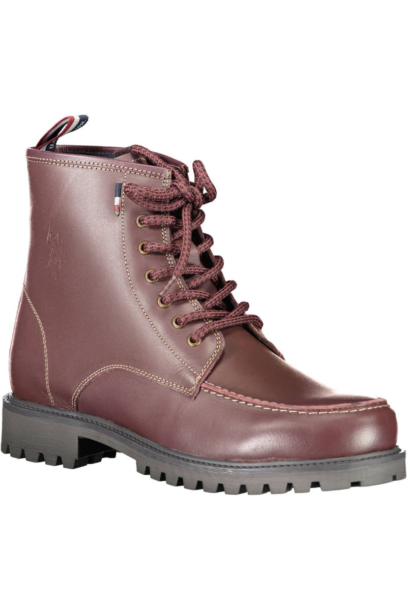 Red Leather Men Boot U.S. POLO ASSN.