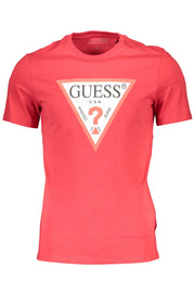 Red Cotton Men T-Shirt Guess Jeans