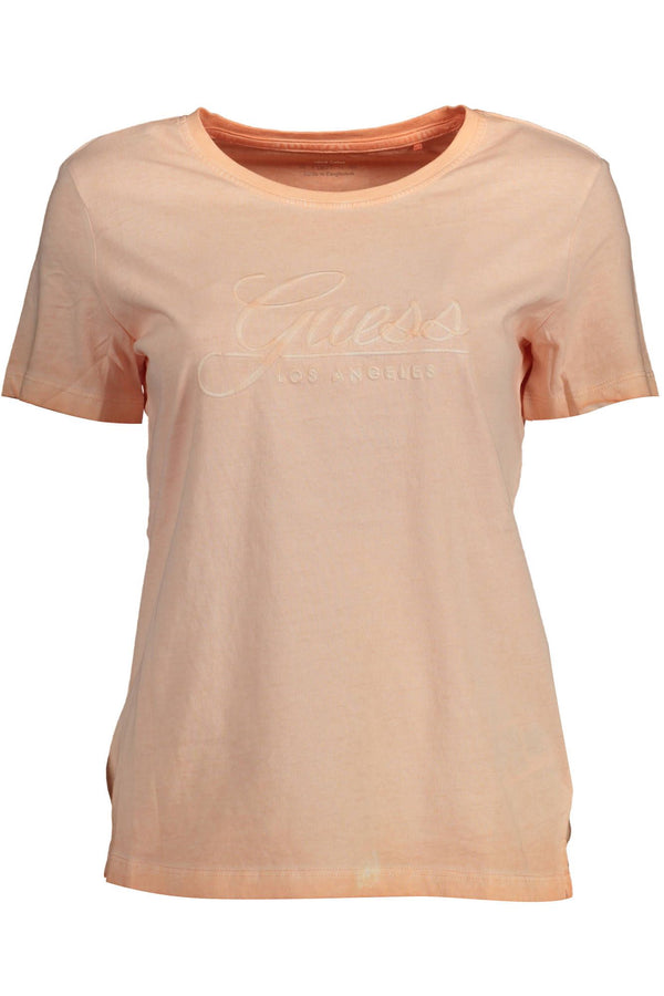 Pink Cotton Women T-Shirt Guess Jeans