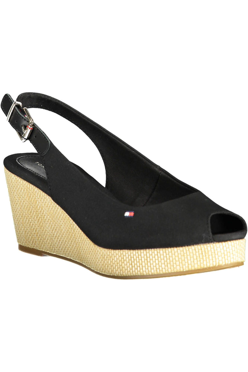 Black Cotton Women Sandal Tommy Hilfiger