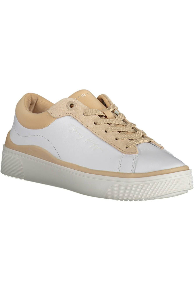 White Leather Women Sneaker Tommy Hilfiger