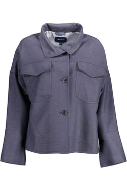 Blue Viscose Women Jacket Gant