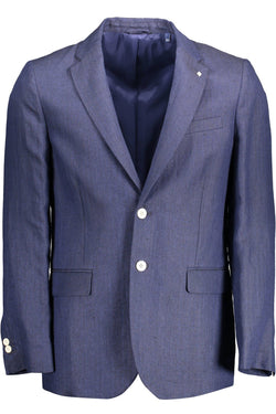 Blue Linen Men Jacket Gant