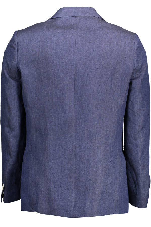 Blue Linen Men Jacket Gant