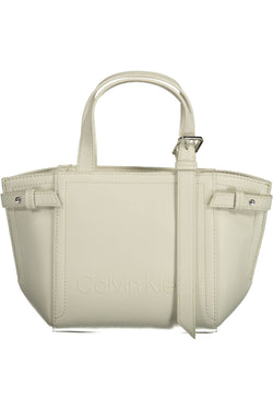 White Polyester Women Handbag Calvin Klein