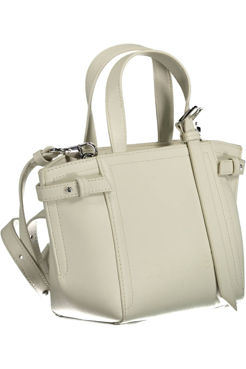 White Polyester Women Handbag Calvin Klein