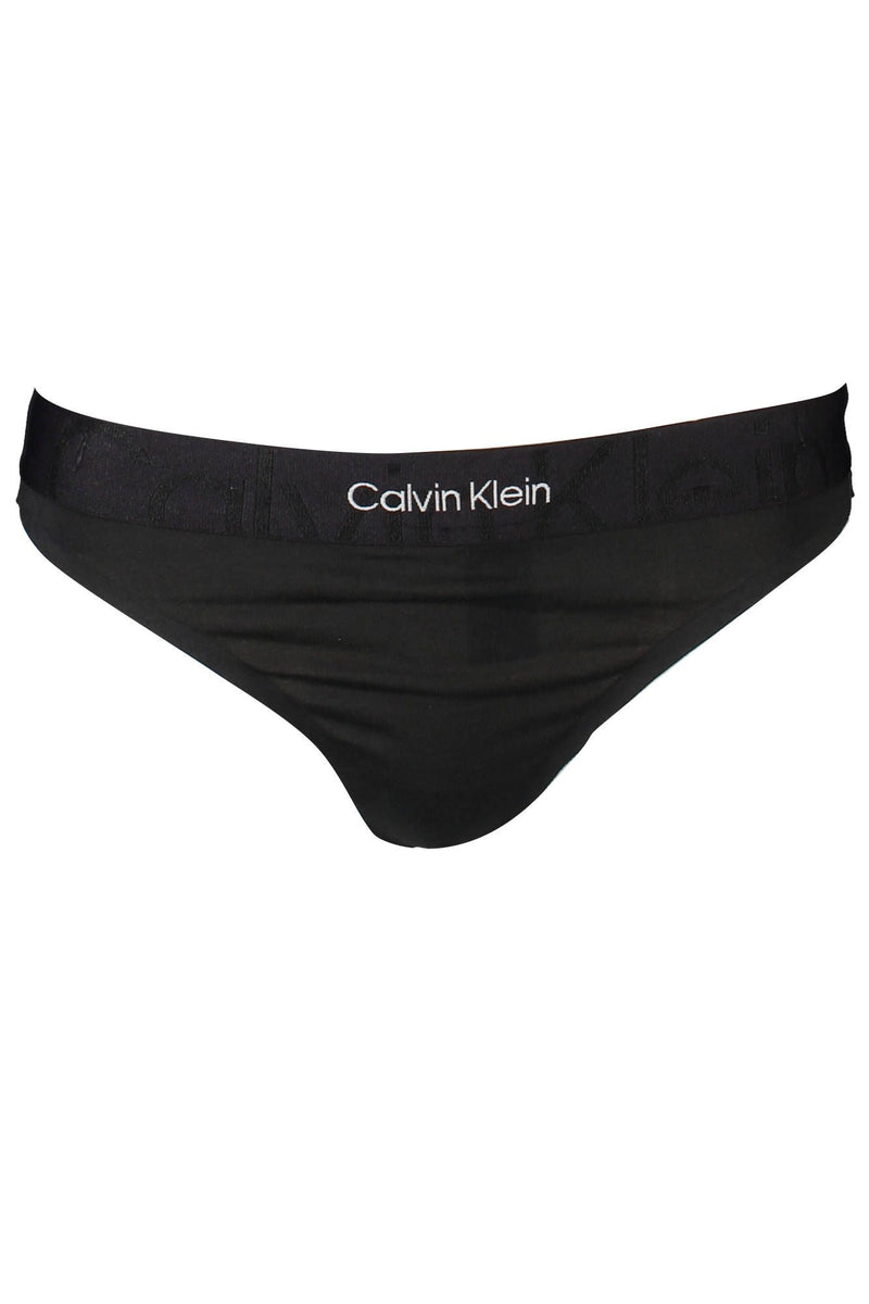 Black Cotton Women Thong Calvin Klein