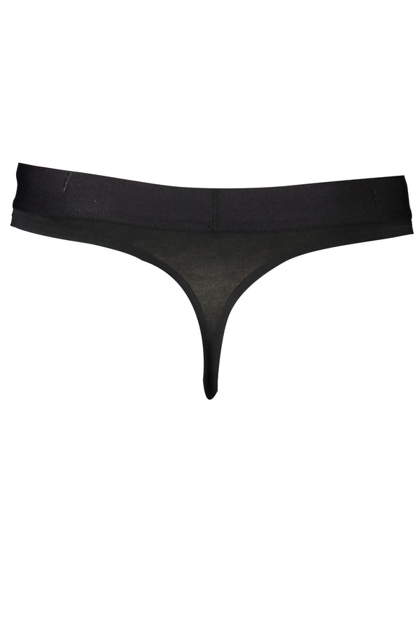 Black Cotton Women Thong Calvin Klein