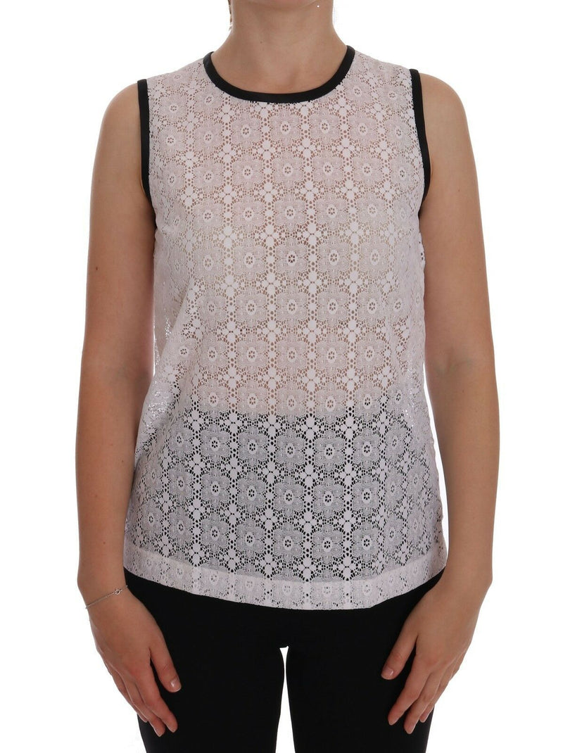 Elegant White Nylon Tank Top Dolce & Gabbana