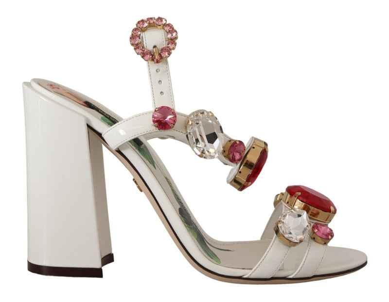 Keira Crystal-Embellished Ankle Strap Heels Dolce & Gabbana