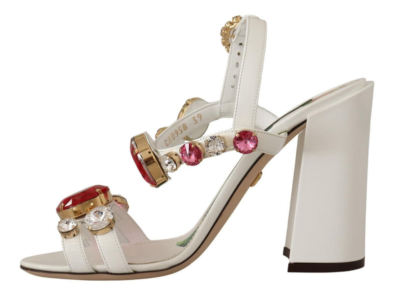 Keira Crystal-Embellished Ankle Strap Heels Dolce & Gabbana