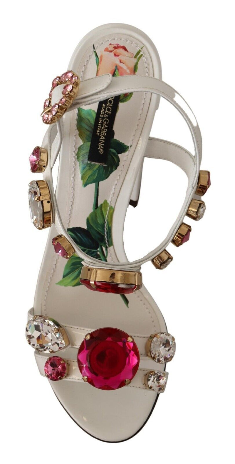 Keira Crystal-Embellished Ankle Strap Heels Dolce & Gabbana