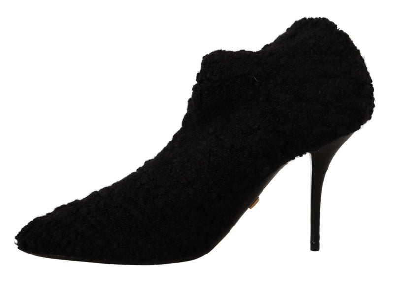 Elegant Black Mid-Calf Viscose Boots Dolce & Gabbana