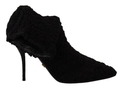 Elegant Black Mid-Calf Viscose Boots Dolce & Gabbana