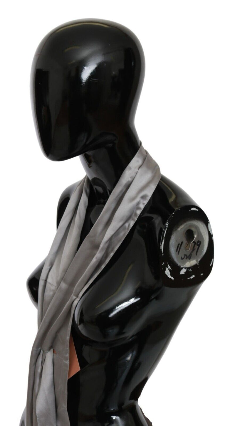 Sleek Silver Silk Neck Scarf for Men Ermanno Scervino