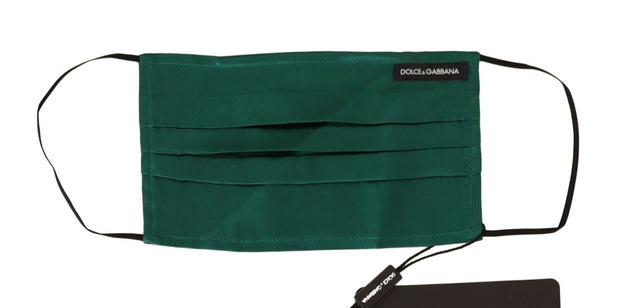 Emerald Silk Pleated Face Mask Dolce & Gabbana