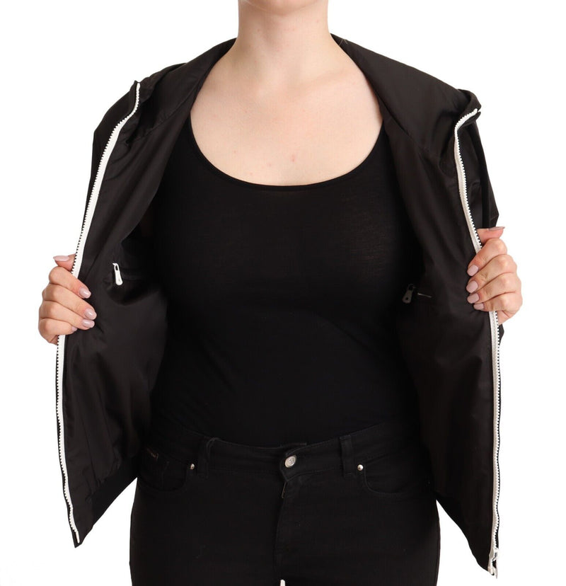 Elegant Black Bomber Jacket with Hood Dolce & Gabbana