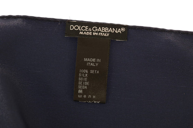 Elegant Silk Pocket Square in Lustrous Blue Dolce & Gabbana