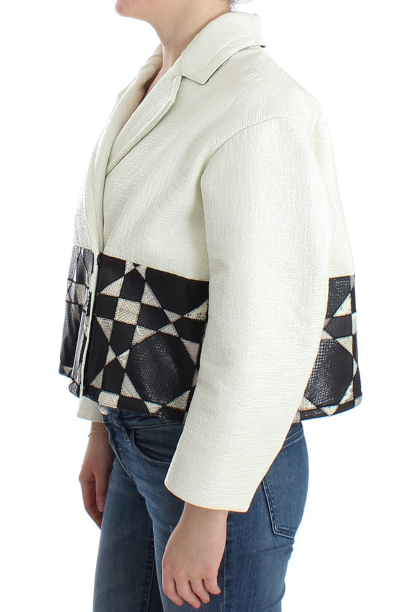 Exclusive Black & White Leather Jacket Andrea Pompilio