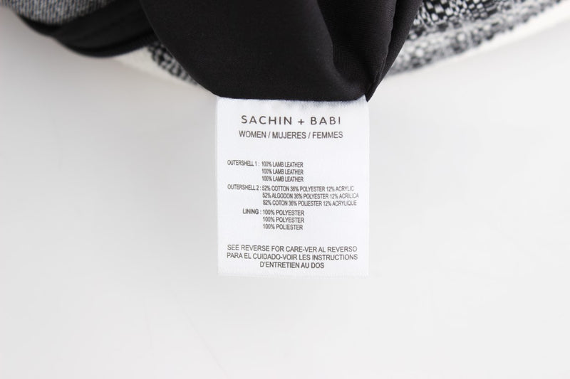 Elegant Leather Liza Skirt in Black and Gray Sachin & Babi