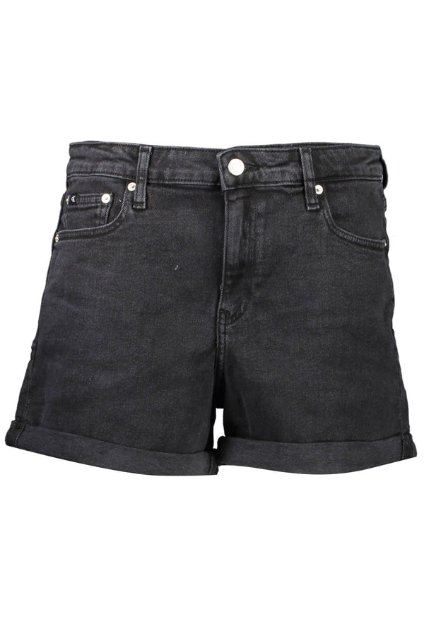 Black Cotton Women Shorts Calvin Klein