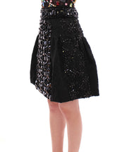 Black Crystal Embellished Masterpiece Skirt Dolce & Gabbana