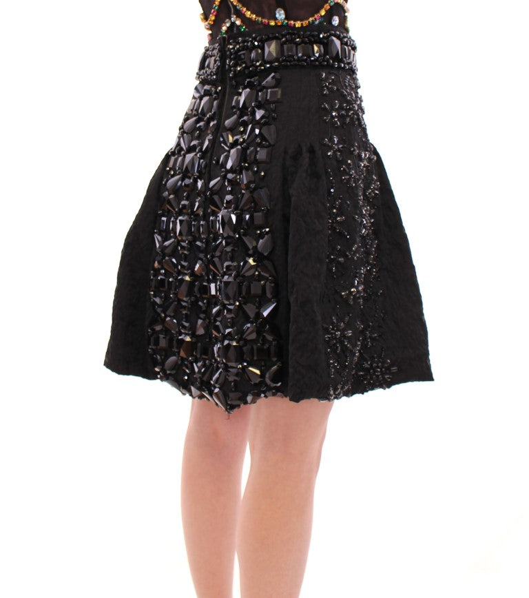 Black Crystal Embellished Masterpiece Skirt Dolce & Gabbana