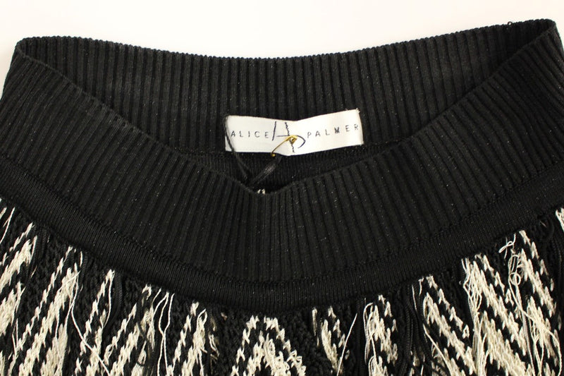 Chic Black & White Knitted Skirt Alice Palmer