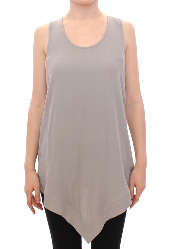 Elegant Gray Viscose Top – Timeless Style Comeforbreakfast