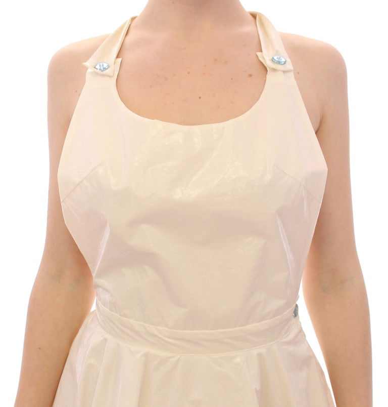 Elegant White Tea Halterneck Dress Licia Florio