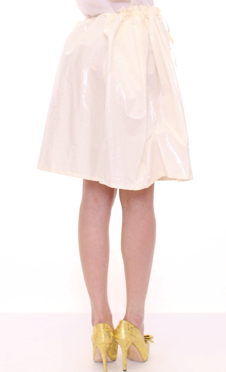 Elegant White Tie-Waist Skirt Licia Florio