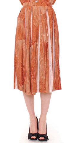 Orange Brown Below-Knee Chic Skirt Licia Florio