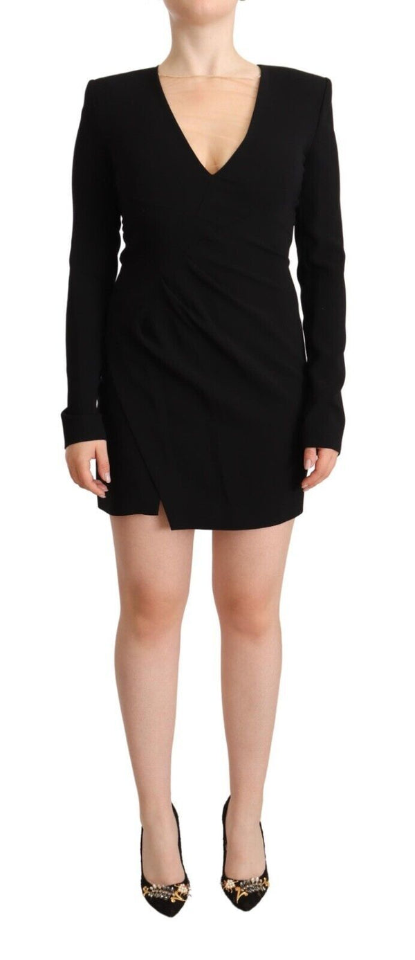 Elegant Black V-Neck Mini Dress Dsquared²