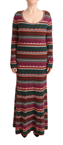 Multicolor Striped Long Sleeve Sheath Dress Missoni