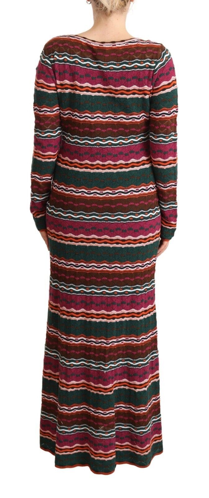 Multicolor Striped Long Sleeve Sheath Dress Missoni