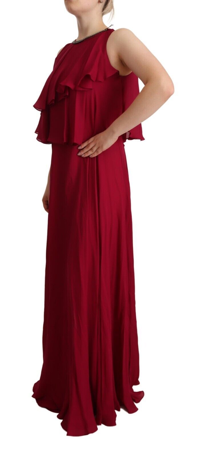 Elegant Silk Sleeveless Ruffled Maxi Dress PLEIN SUD