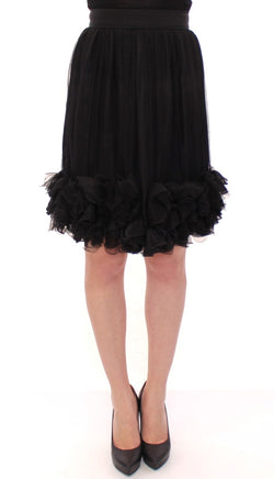 Elegant Silk Black Skirt for Evenings Dolce & Gabbana