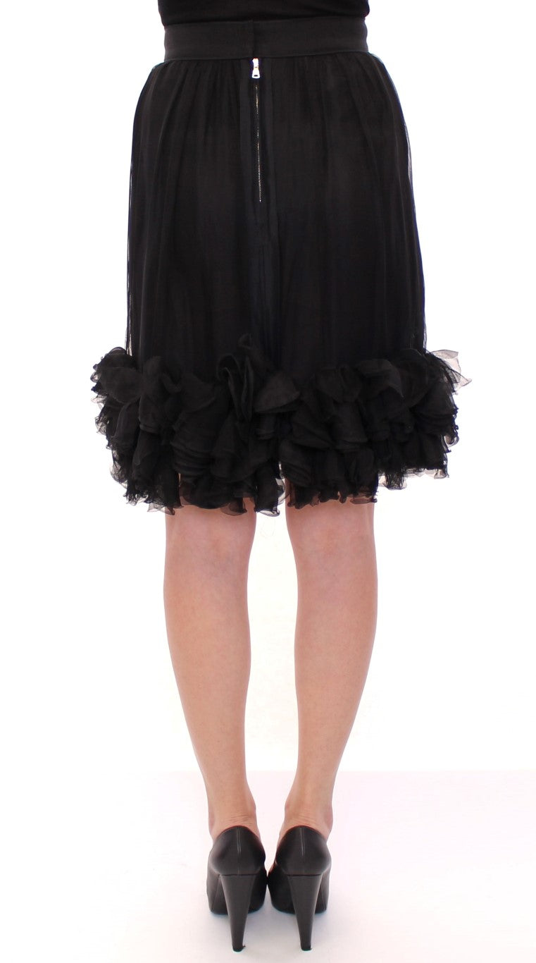 Elegant Silk Black Skirt for Evenings Dolce & Gabbana