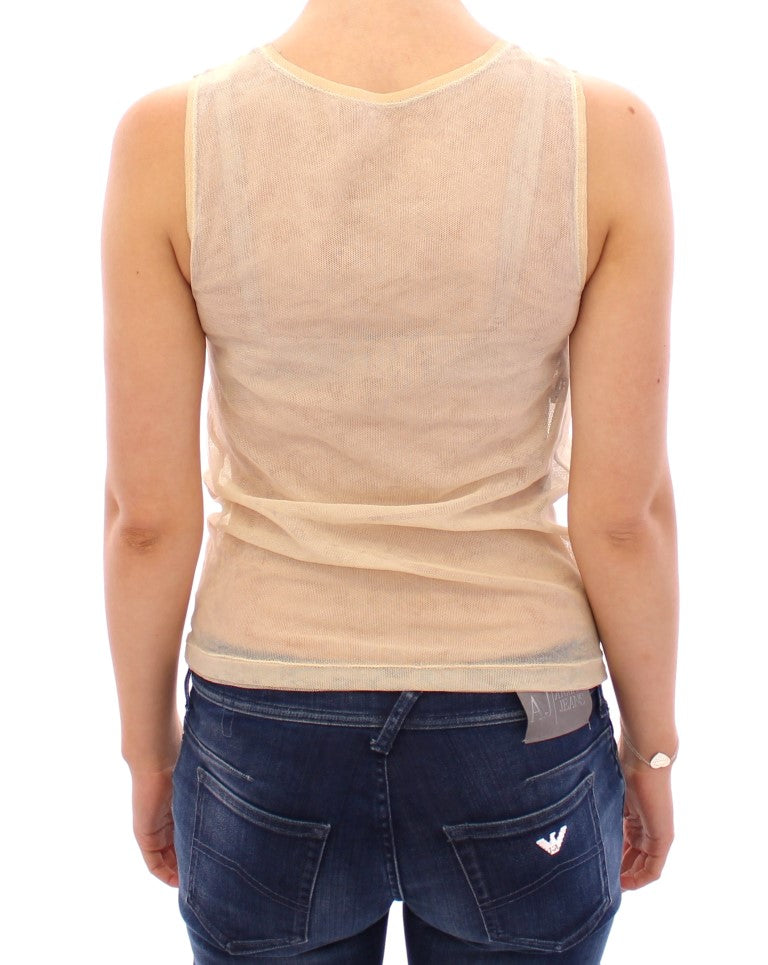 Elegant Beige Tank Top Blouse Dolce & Gabbana