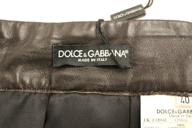 Elegant Leather Patchwork Skirt Dolce & Gabbana