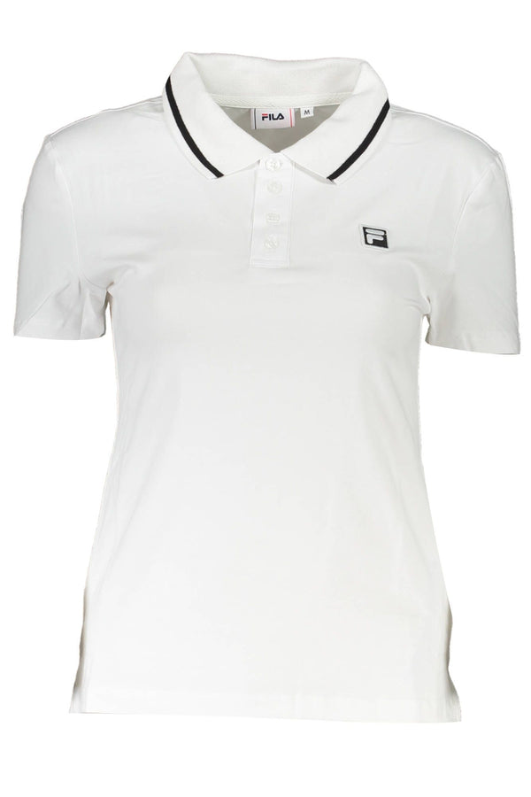 White Cotton Women Polo Shirt Fila