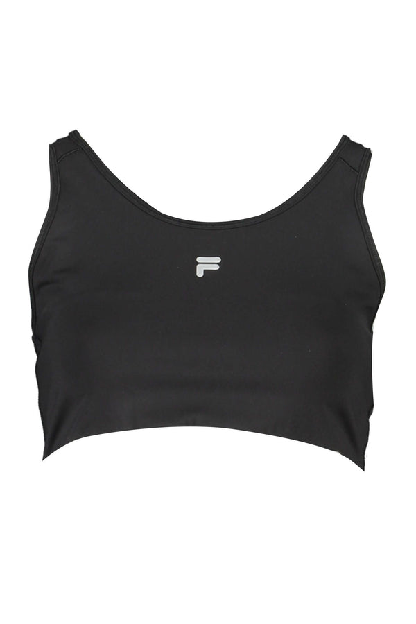 Black Polyester Women Sports Bra Fila