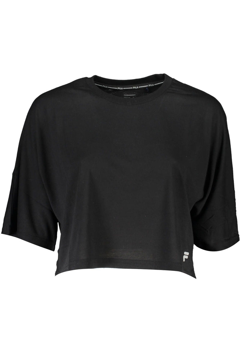 Black Polyester Women T-Shirt Fila