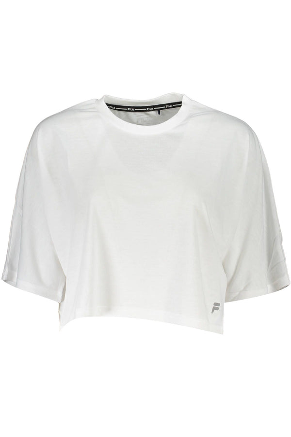 White Polyester Women T-Shirt Fila