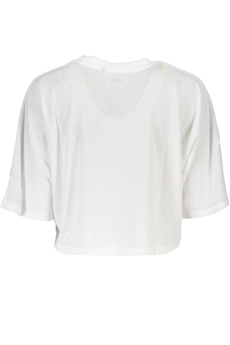 White Polyester Women T-Shirt Fila