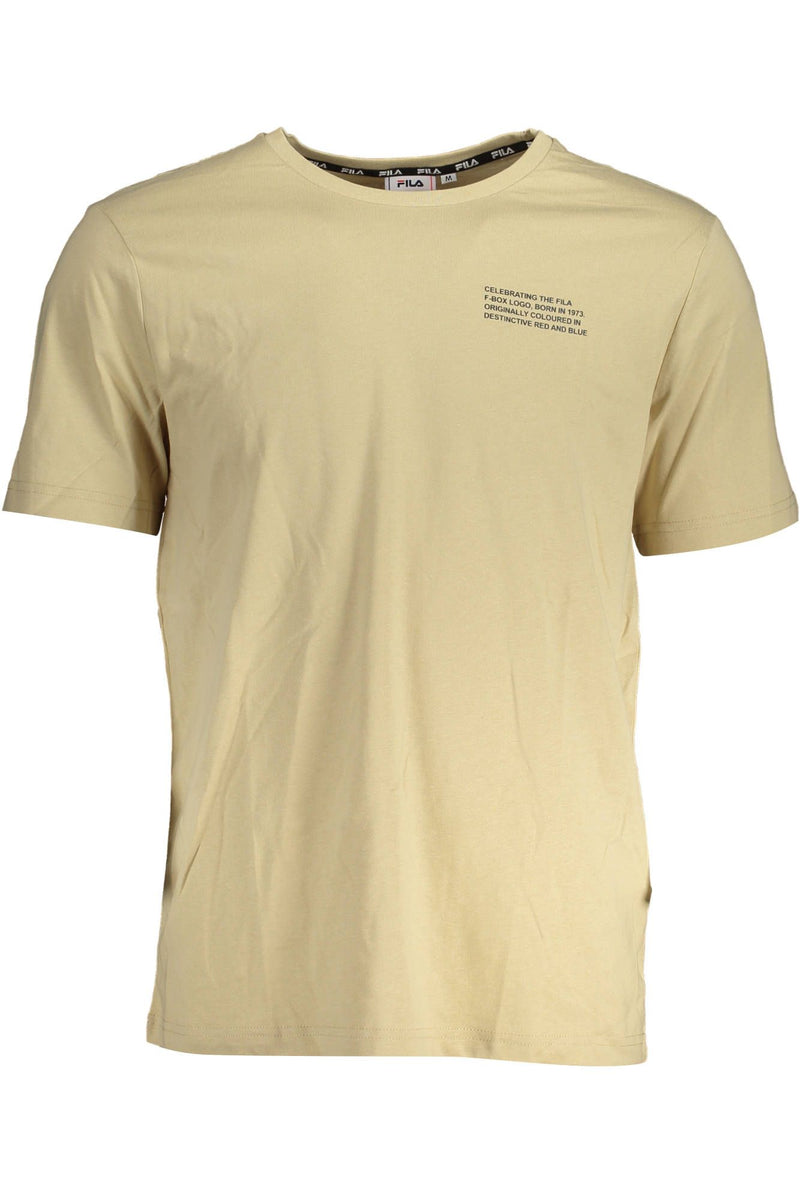 Beige Cotton Men T-Shirt Fila