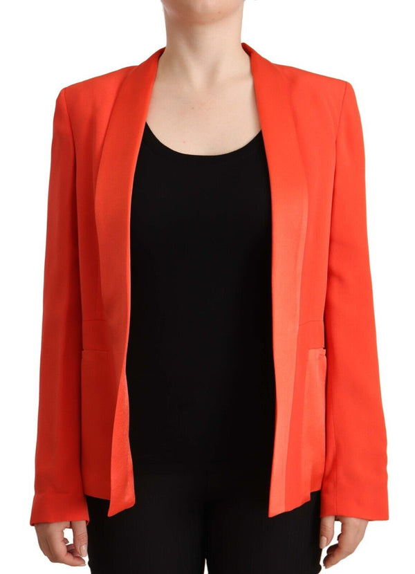 Elegant Orange Overcoat Long Sleeves Jacket CO|TE