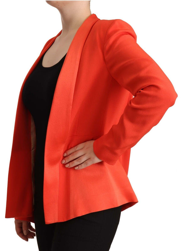 Elegant Orange Overcoat Long Sleeves Jacket CO|TE